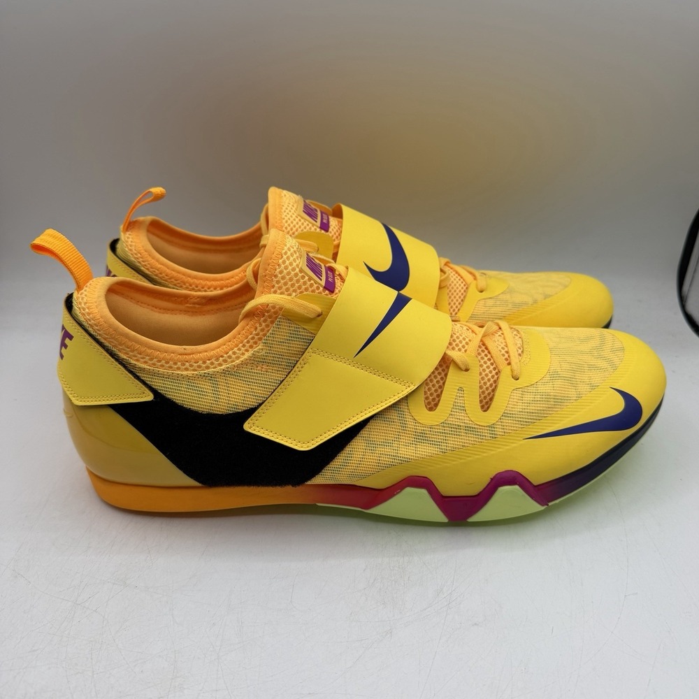 Nike Pole Vault Elite Track & Field Spikes Mens Sz 15 Citron Pulse‎ FZ9649-800